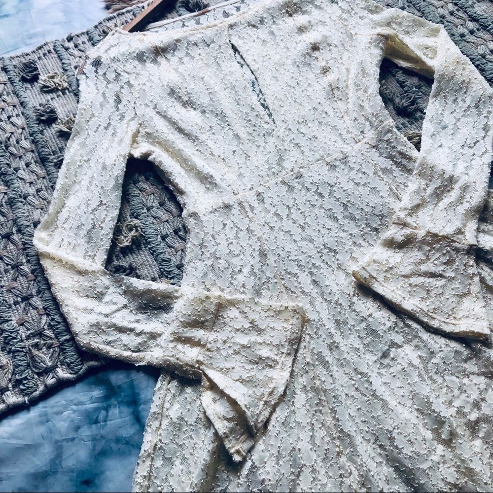 Free People NWT Lace Shearling Dress - Picture 3 of 8